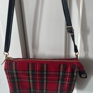 Plaid Red Black Crossbody Bag NWOT Never Used Final Sale